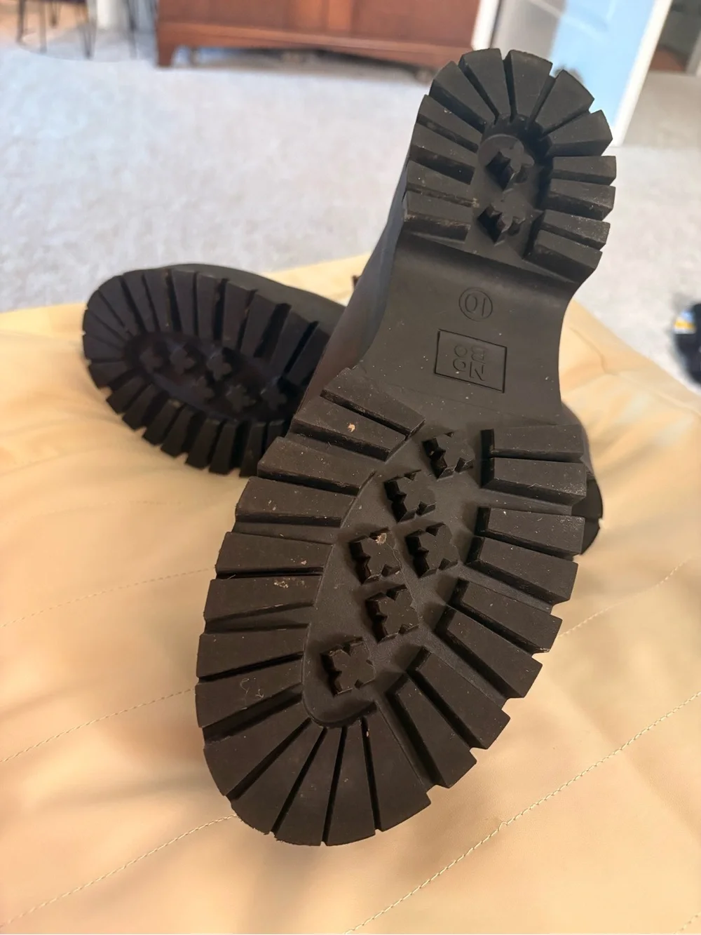 No Boundaries Brown Platform Lace-Up Shoes with Black Lug Soles